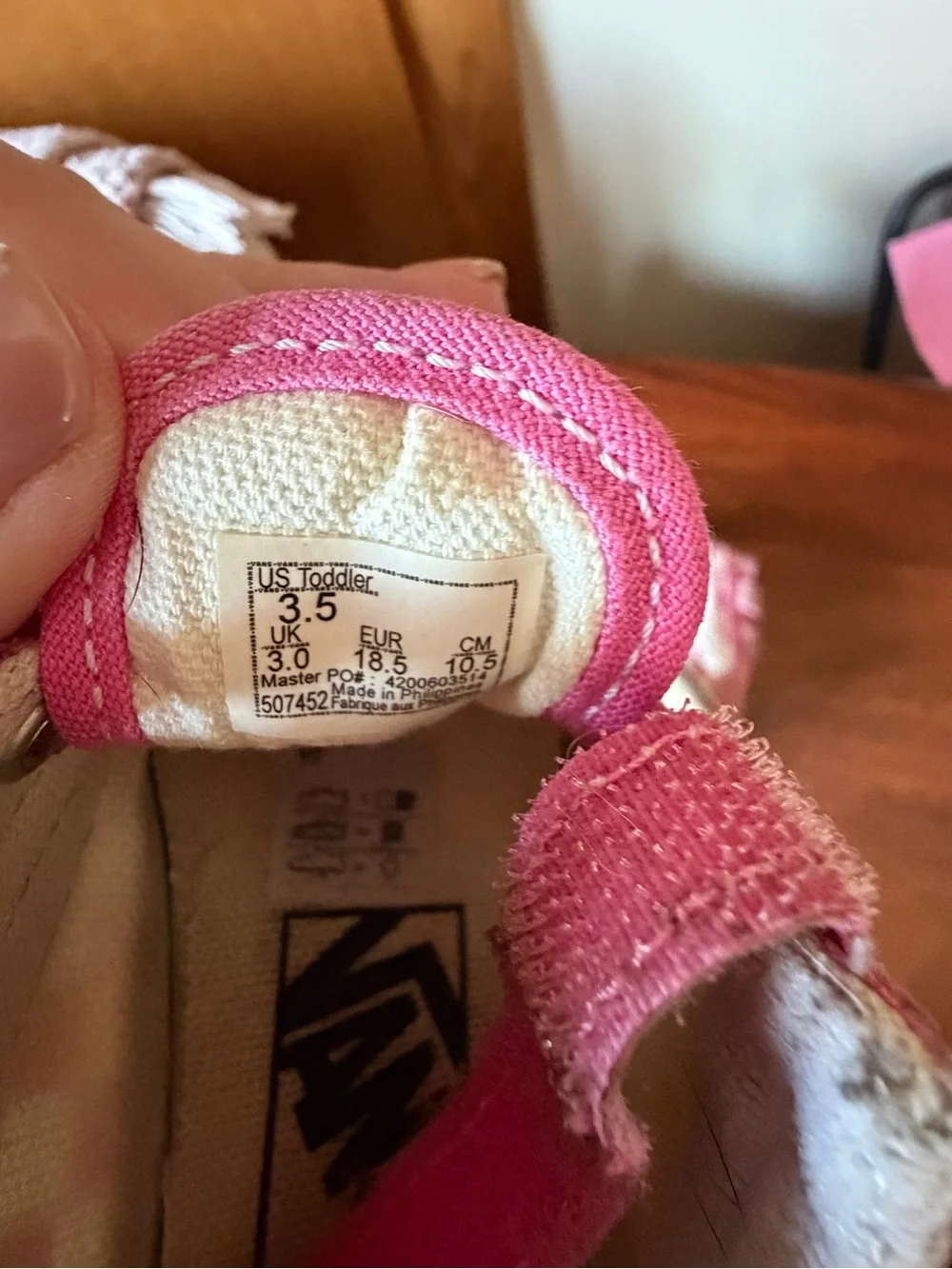 Vans Kids Pink Checkerboard Velcro Sneakers